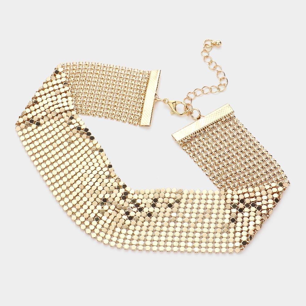 Gold Metal Choker Necklace - Jewelry Store by Erik Rayo