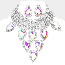 Load image into Gallery viewer, Teardrop Stone Cluster Pointed Evening Choker Necklace
