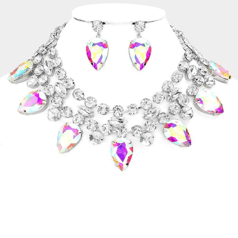 Teardrop Stone Cluster Pointed Evening Choker Necklace - Jewelry Store by Erik Rayo