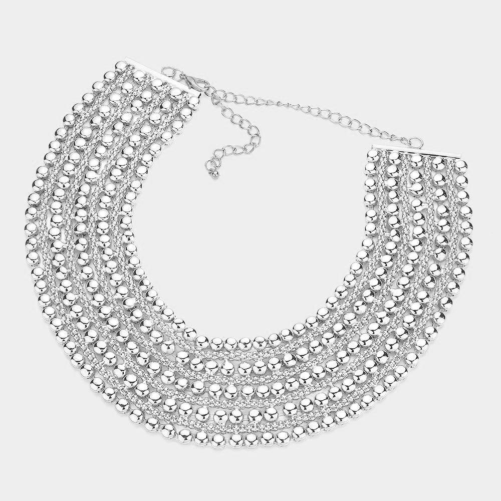 Metal Bubble Bib Choker Necklace - Jewelry Store by Erik Rayo