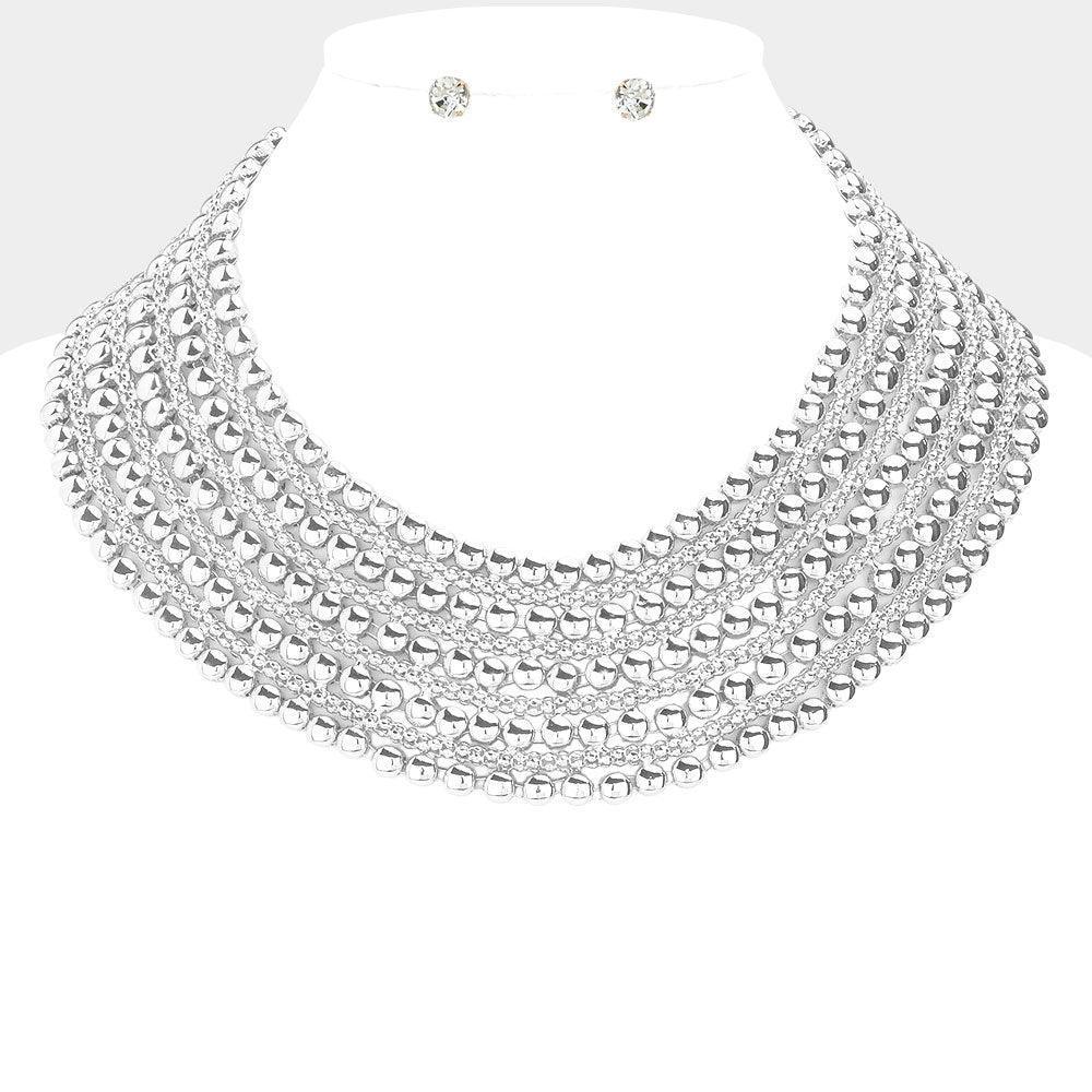 Metal Bubble Bib Choker Necklace - Jewelry Store by Erik Rayo