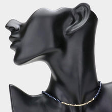 Load image into Gallery viewer, Metal Cube Accented Faceted Beaded Choker Necklace
