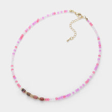 Load image into Gallery viewer, Pink Natural Stone Pointed Faceted Beaded Choker Necklace
