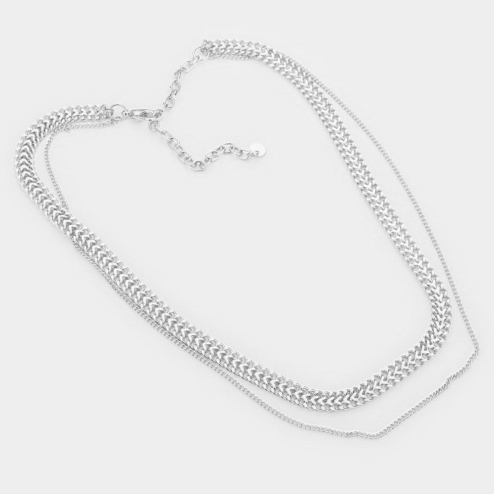 Double Layered Metal Chain Choker Necklace - Jewelry Store by Erik Rayo