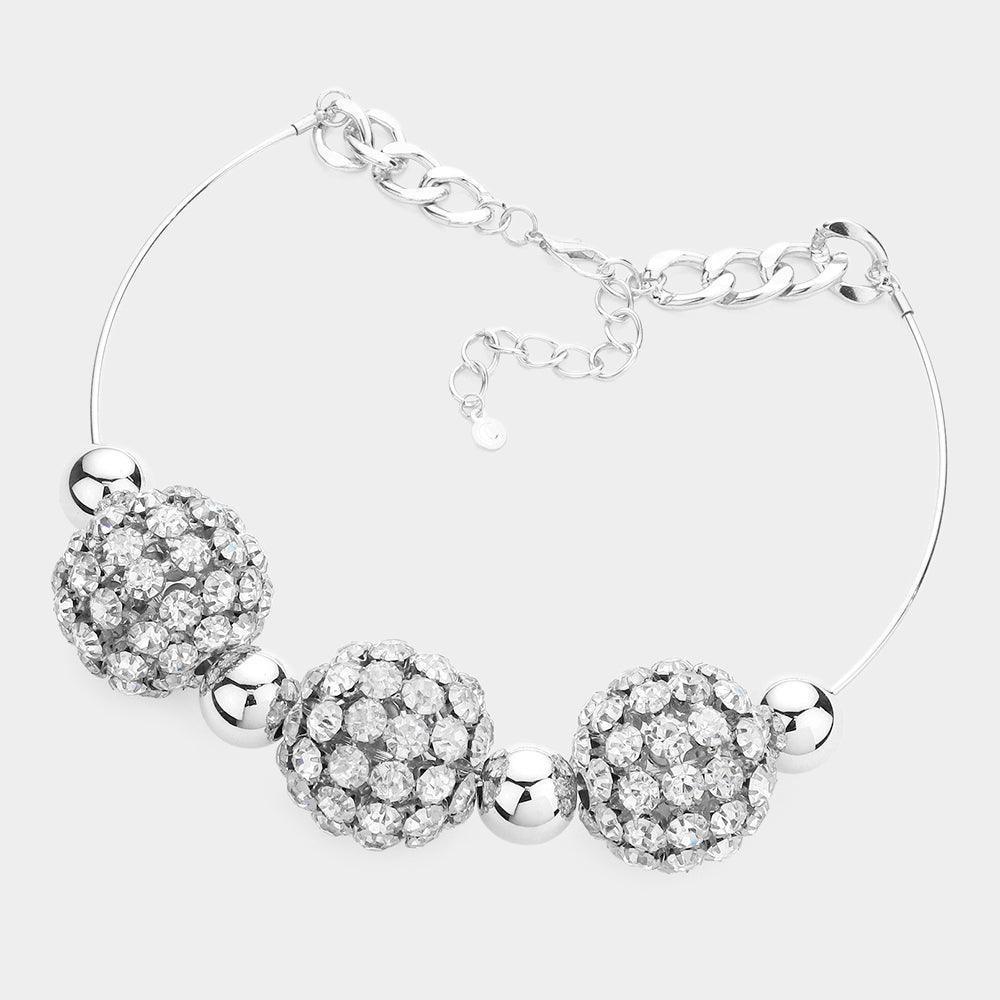 Stone Cluster Triple Ball Accented Choker Necklace - Jewelry Store by Erik Rayo