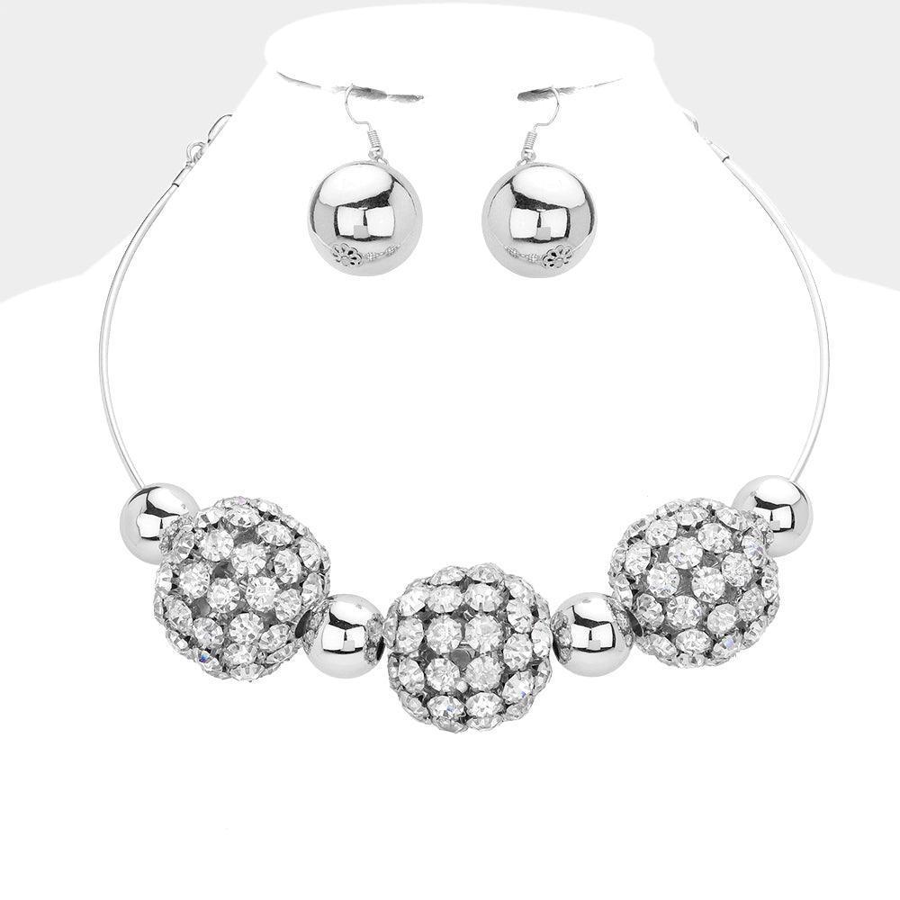 Stone Cluster Triple Ball Accented Choker Necklace - Jewelry Store by Erik Rayo