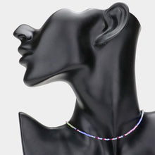 Load image into Gallery viewer, Blue Seed Beaded Choker Necklace
