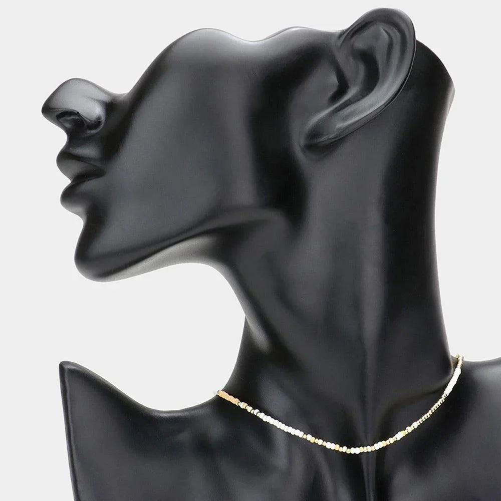 Ivory Seed Beaded Choker Necklace - Jewelry Store by Erik Rayo