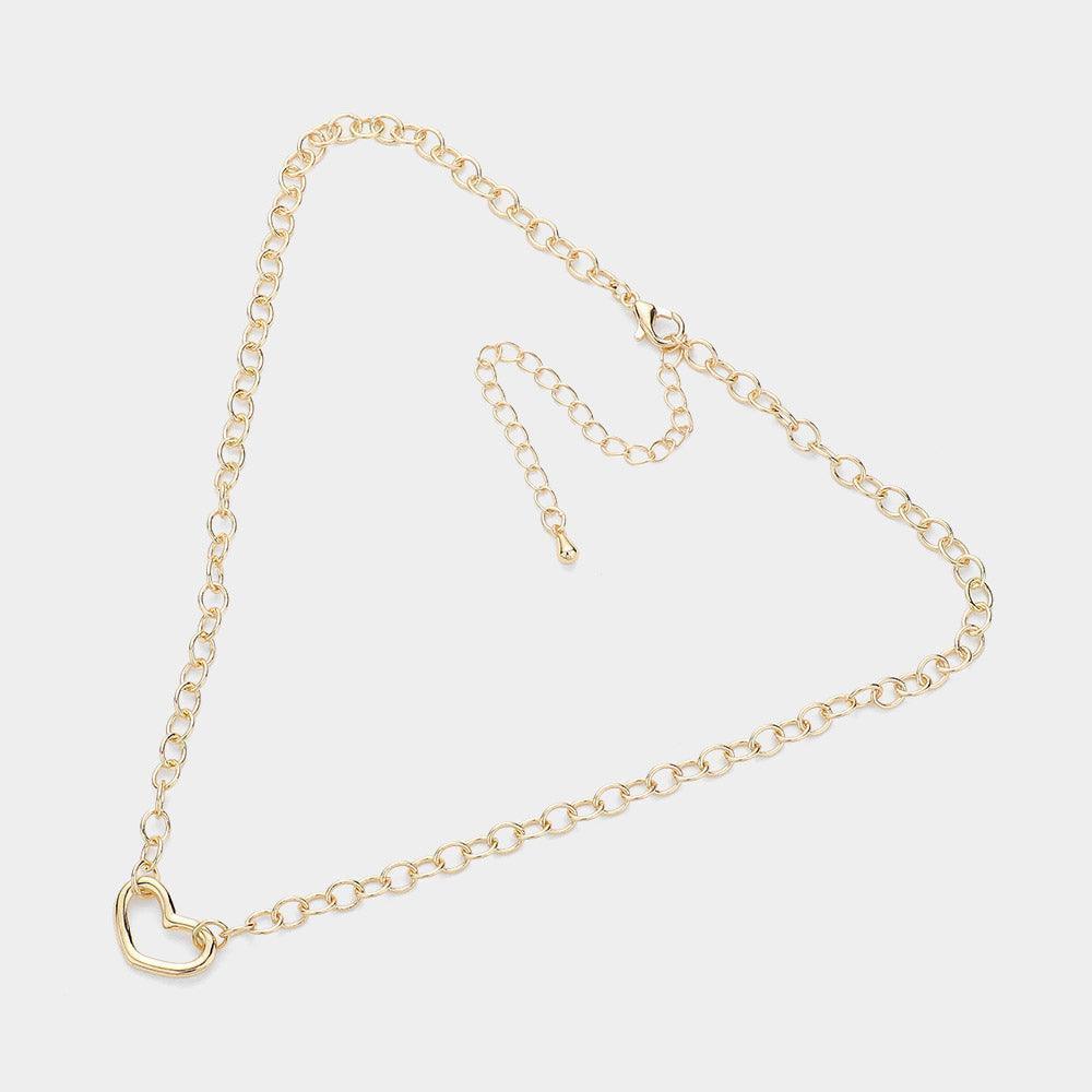 Gold Heat Metal Pointed Chain Choker Necklace - Jewelry Store by Erik Rayo