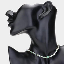 Load image into Gallery viewer, Green Natural Stone Faceted Beaded Choker Necklace
