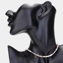 Load image into Gallery viewer, Pink Natural Stone Faceted Beaded Choker Necklace
