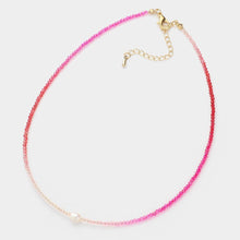 Load image into Gallery viewer, Pink Pearl Pointed Faceted Beaded Choker Necklace
