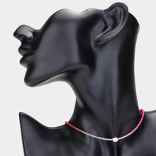 Load image into Gallery viewer, Pink Pearl Pointed Faceted Beaded Choker Necklace
