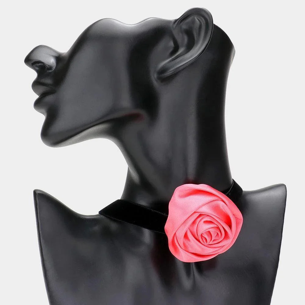 Fabric Flower Choker Necklace - Jewelry Store by Erik Rayo