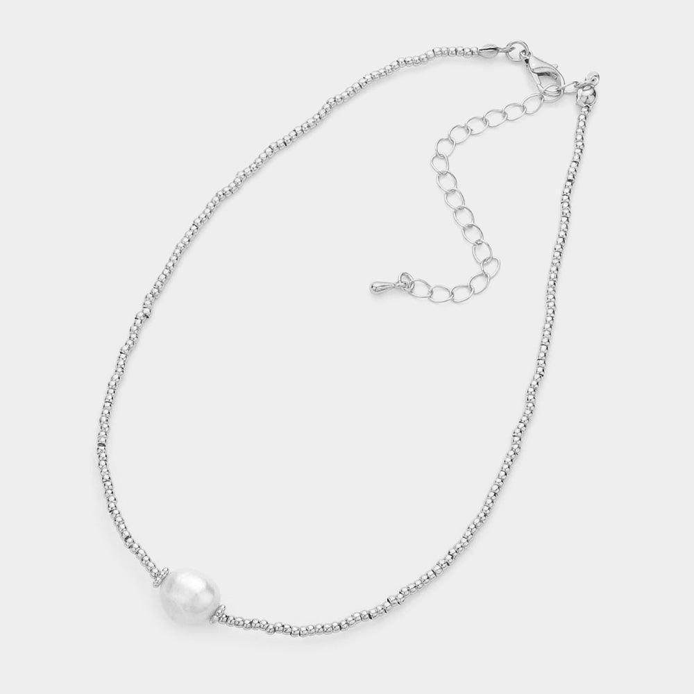 Pearl Accented Beaded Choker necklace - Jewelry Store by Erik Rayo