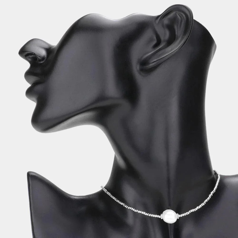 Pearl Accented Beaded Choker necklace - Jewelry Store by Erik Rayo