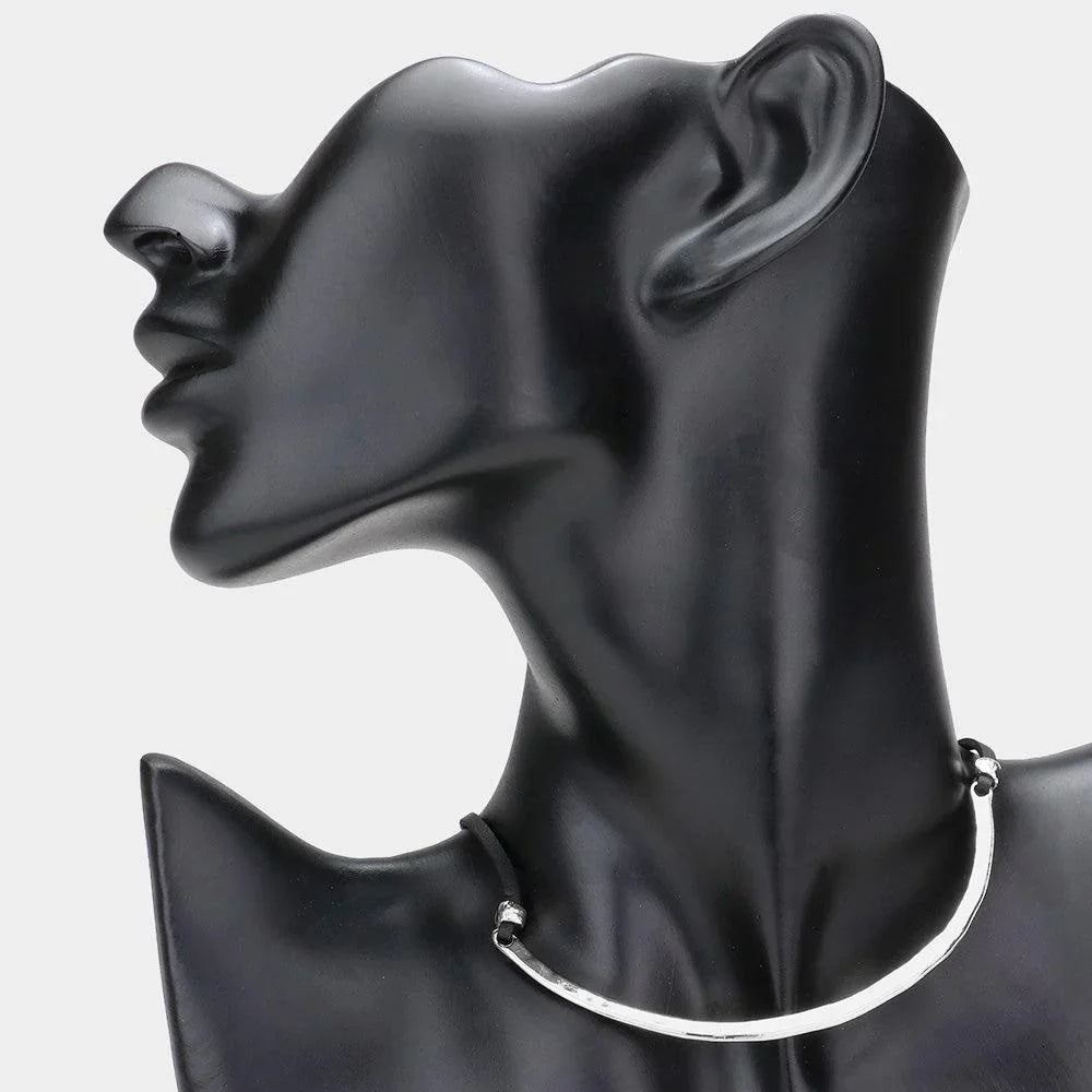 Curved Metal Choker Necklace - Jewelry Store by Erik Rayo