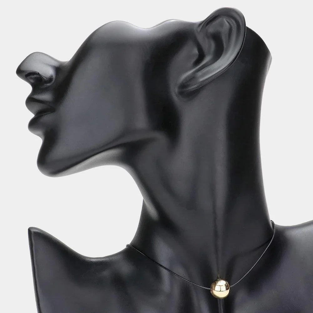 Gold Metal Ball Pendant Choker Necklace - Jewelry Store by Erik Rayo