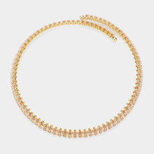 Load image into Gallery viewer, Gold Marquise Stone Cluster Evening Choker Necklace
