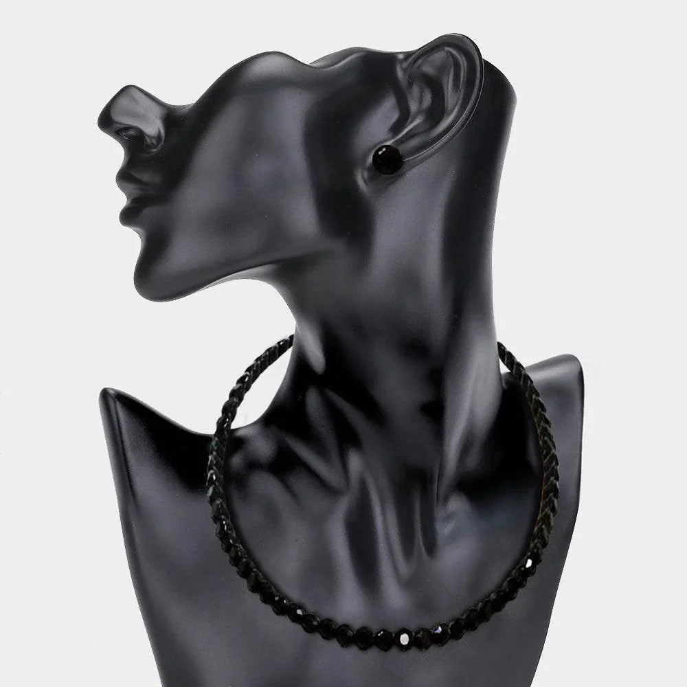 Black Rhinestone Open Choker Necklace - Jewelry Store by Erik Rayo