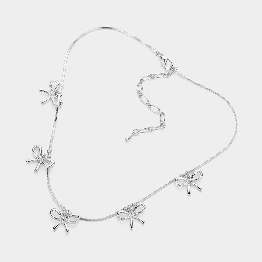 Metal Wire Bow Station Choker Necklace - Jewelry Store by Erik Rayo