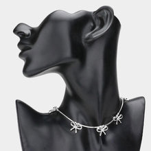 Load image into Gallery viewer, Metal Wire Bow Station Choker Necklace
