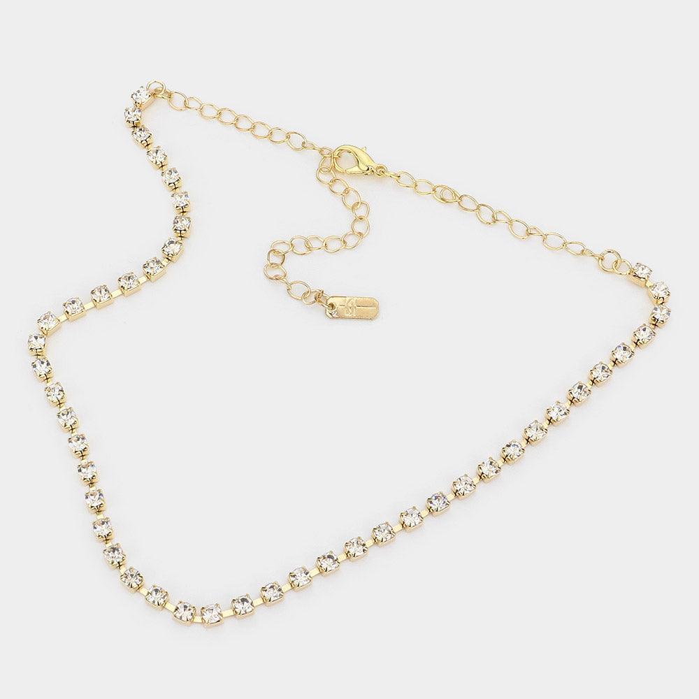 Gold Rhinestone choker necklace - Jewelry Store by Erik Rayo