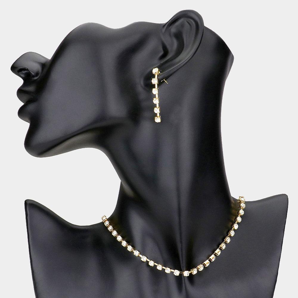 Gold Rhinestone choker necklace - Jewelry Store by Erik Rayo
