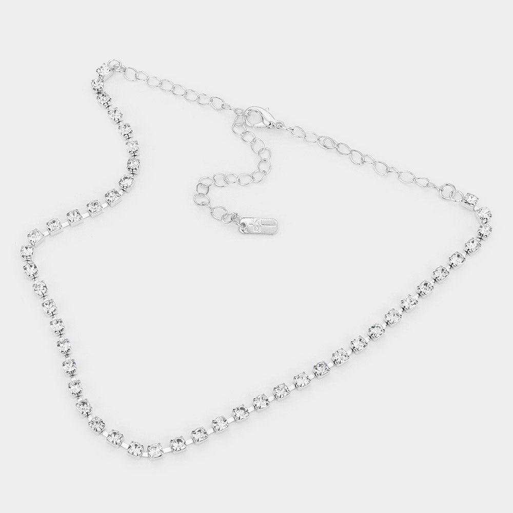 Silver Rhinestone choker necklace - Jewelry Store by Erik Rayo