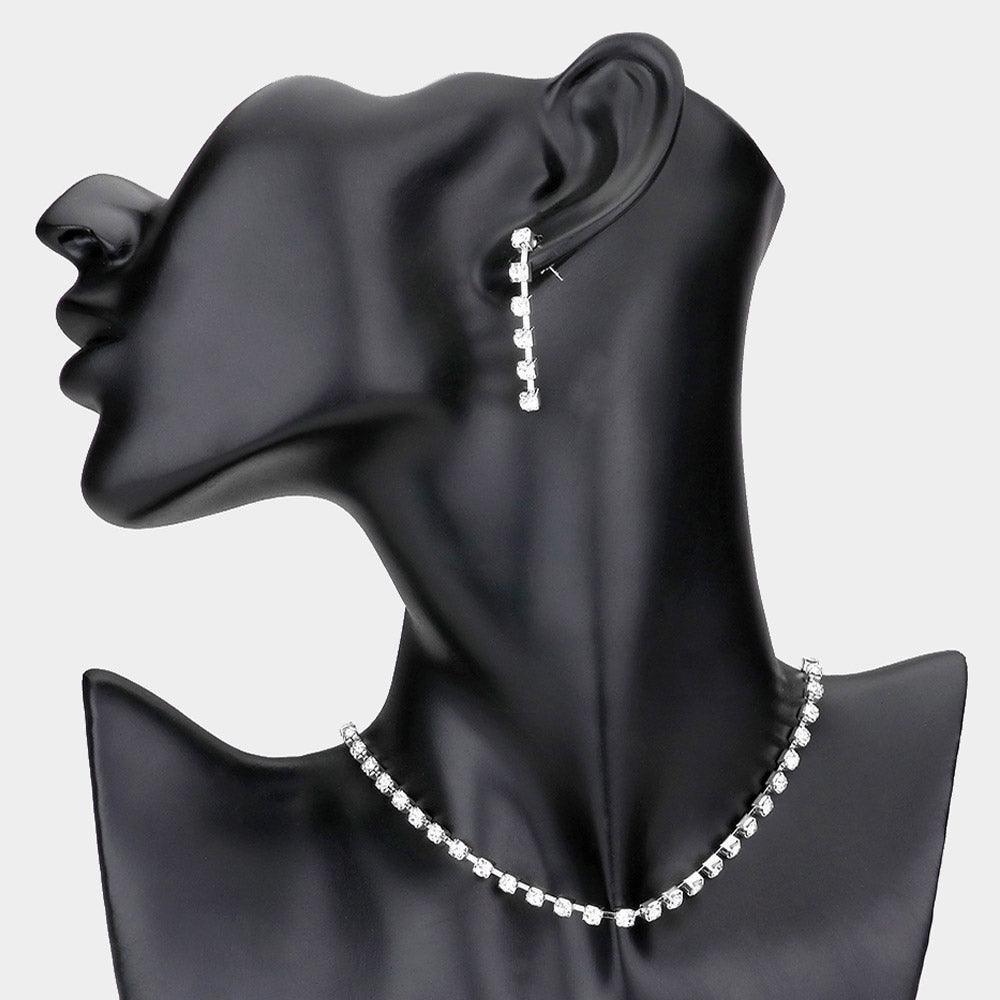 Silver Rhinestone choker necklace - Jewelry Store by Erik Rayo