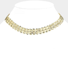 Load image into Gallery viewer, Gold Metal Flat Mesh Choker Necklace
