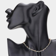 Load image into Gallery viewer, Faceted Bead Station Double Layered Choker Necklace
