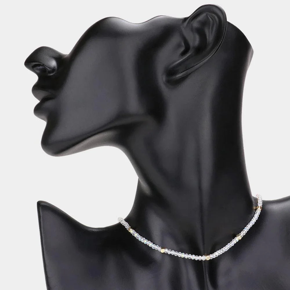 Metal Cube Pointed Faceted Beaded Choker Necklace - Jewelry Store by Erik Rayo