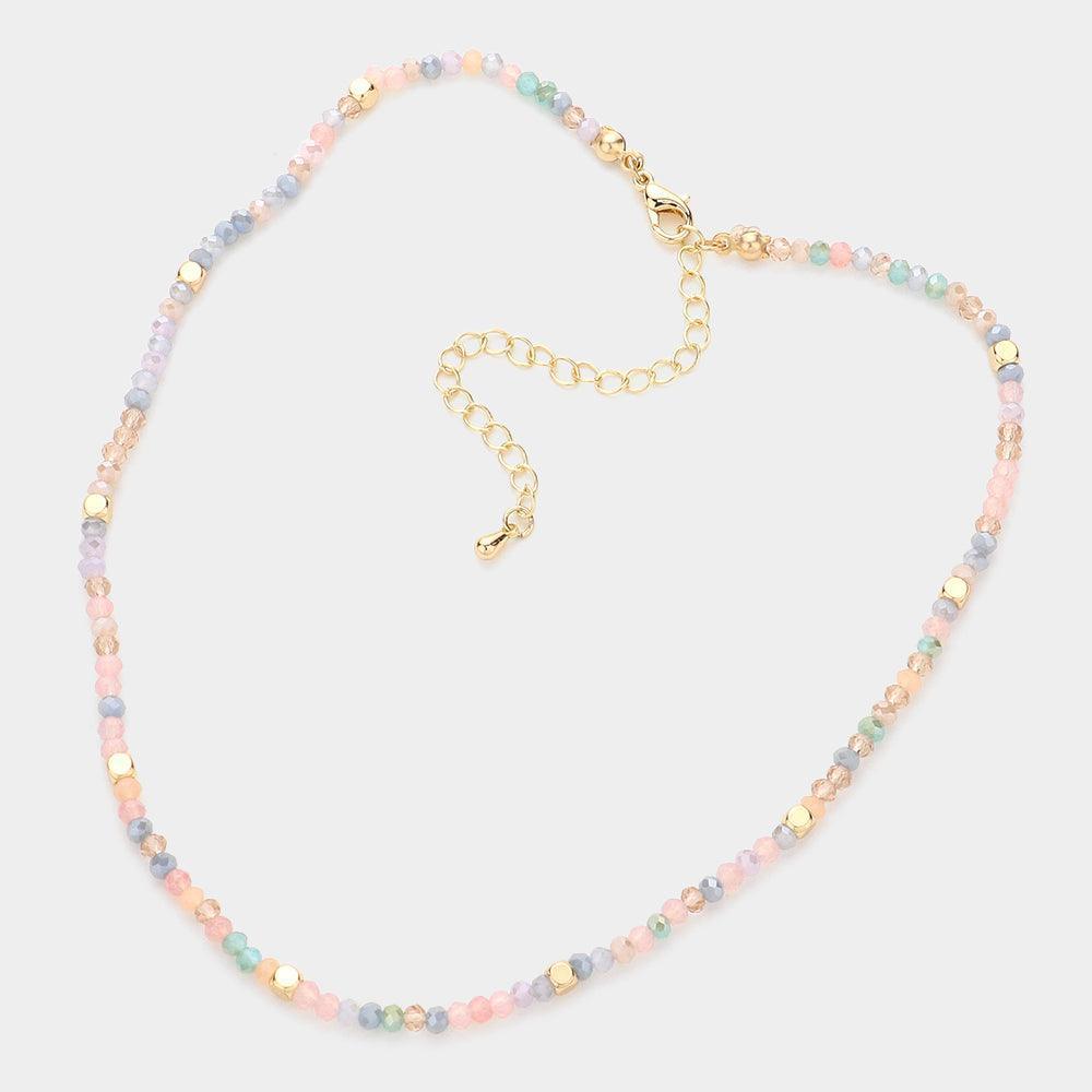Metal Cube Pointed Faceted Beaded Choker Necklace - Jewelry Store by Erik Rayo