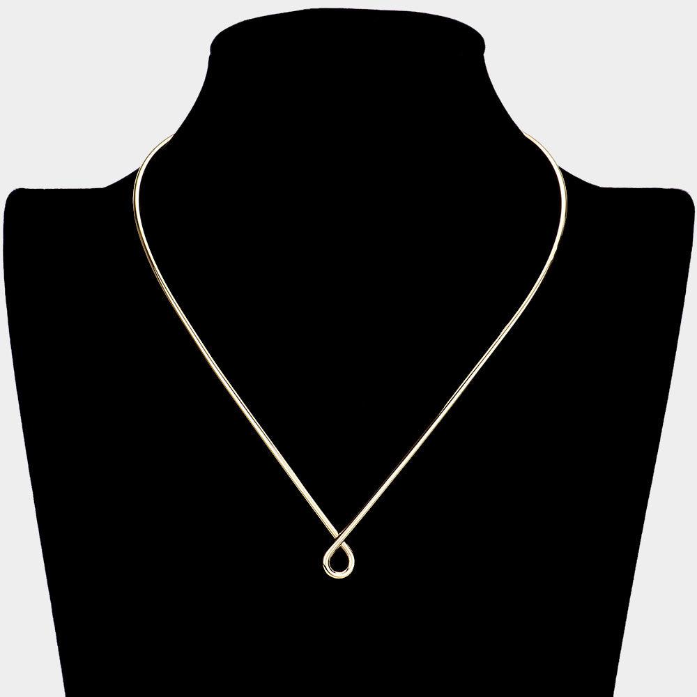 Gold Open Metal Choker Necklace