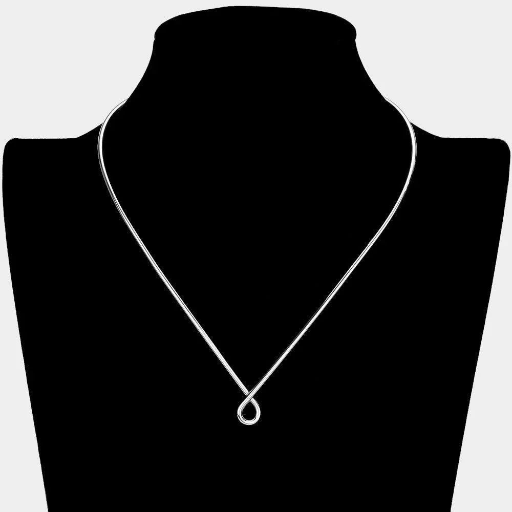 Silver Open Metal Choker Necklace - Jewelry Store by Erik Rayo