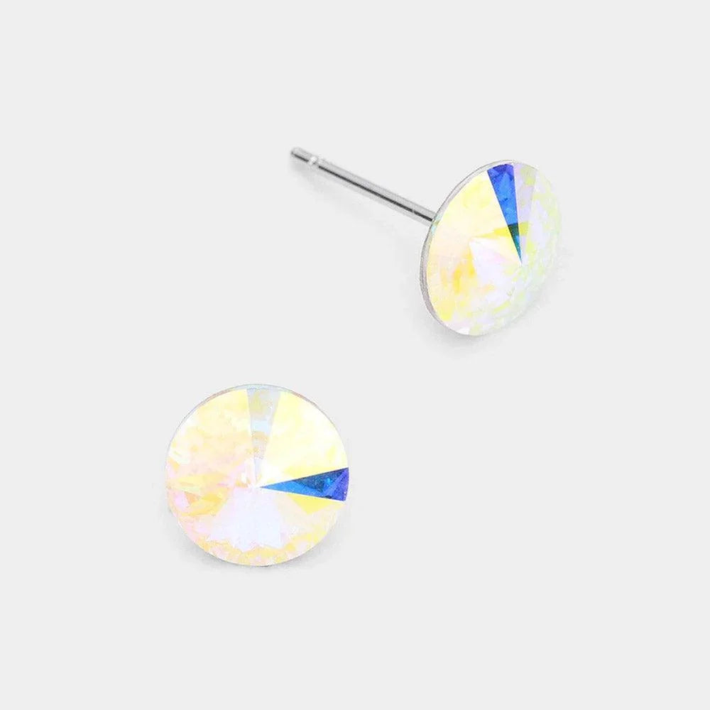 8mm Round Crystal Stud Earrings - Jewelry Store by Erik Rayo