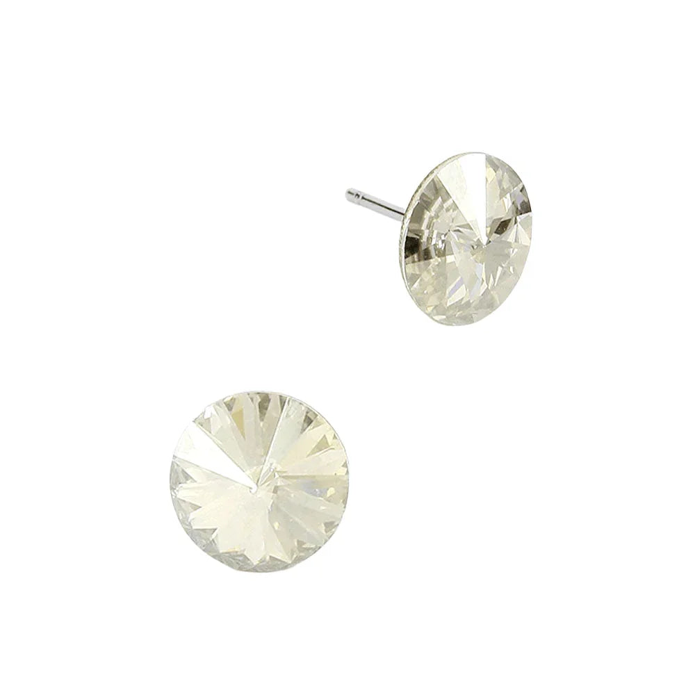 Silver 8mm Round Crystal Stud Earrings - Jewelry Store by Erik Rayo