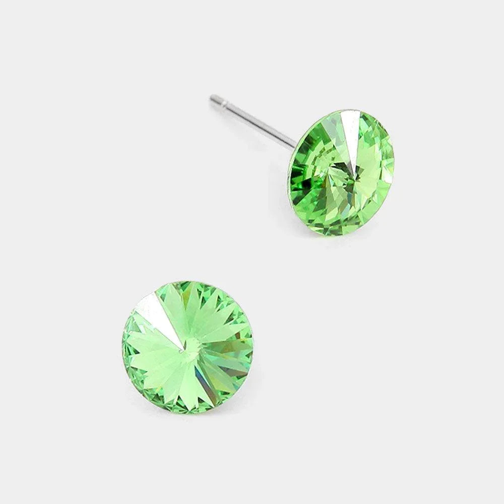 8mm Round Crystal Stud Earrings - Jewelry Store by Erik Rayo