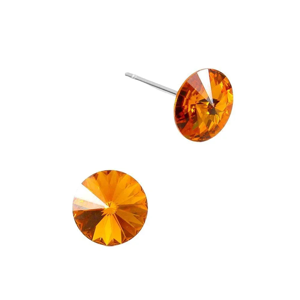 8mm Round Crystal Stud Earrings - Jewelry Store by Erik Rayo