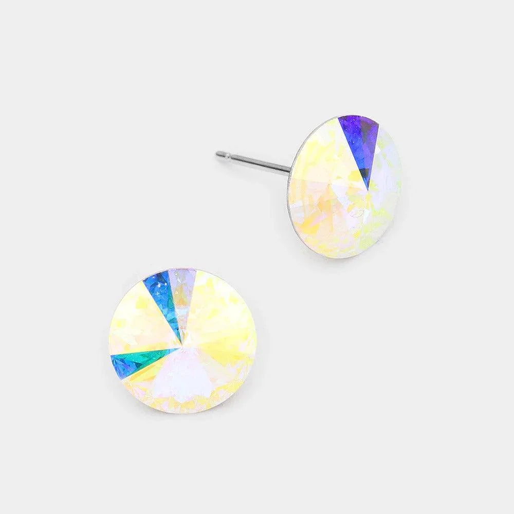10 mm Round Crystal Stud Earrings - Jewelry Store by Erik Rayo