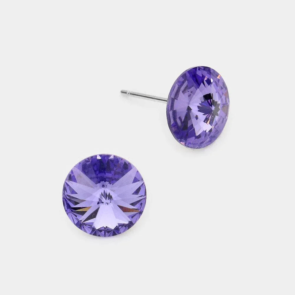 10 mm Round Crystal Stud Earrings - Jewelry Store by Erik Rayo