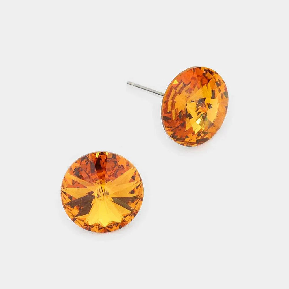 10 mm Round Crystal Stud Earrings - Jewelry Store by Erik Rayo