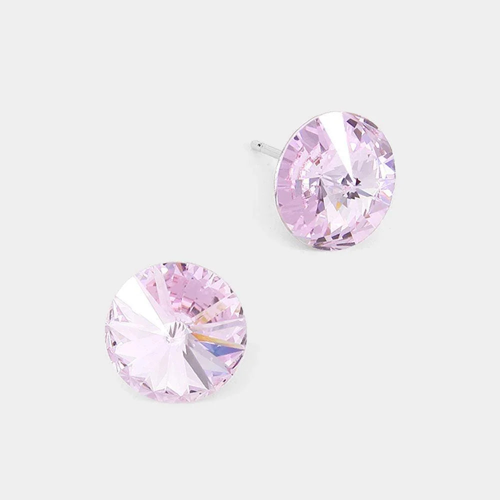Violet 10 mm Round Crystal Stud Earrings - Jewelry Store by Erik Rayo