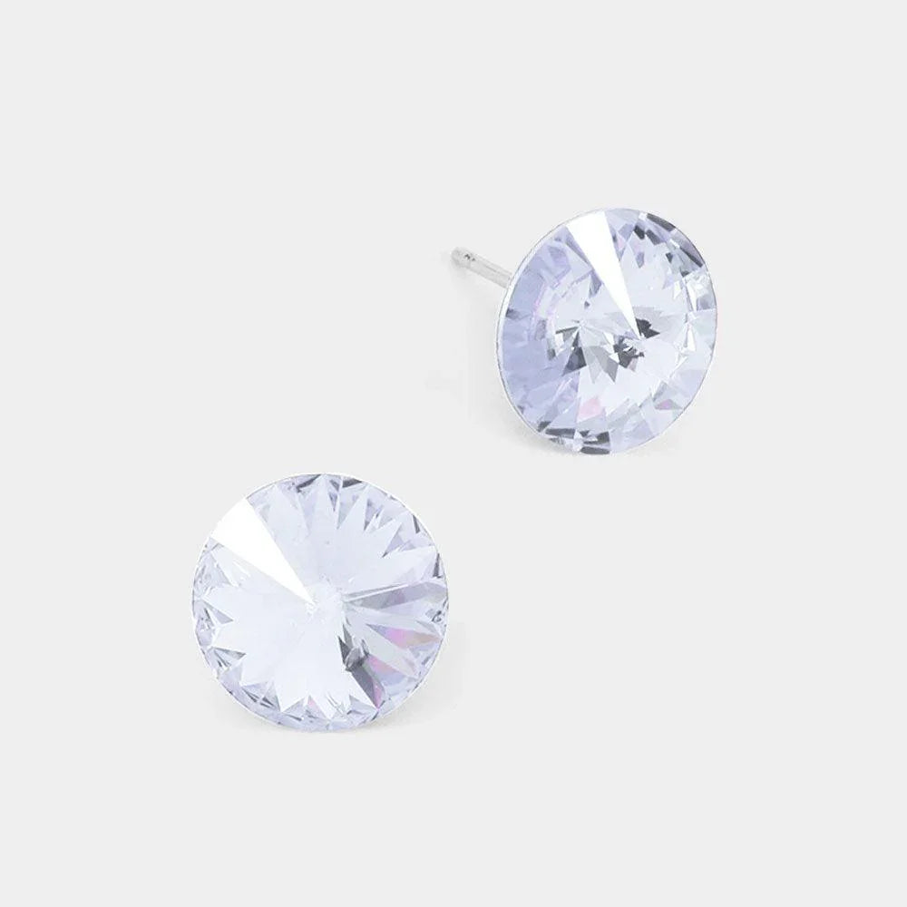 Lavender 10 mm Round Crystal Stud Earrings - Jewelry Store by Erik Rayo