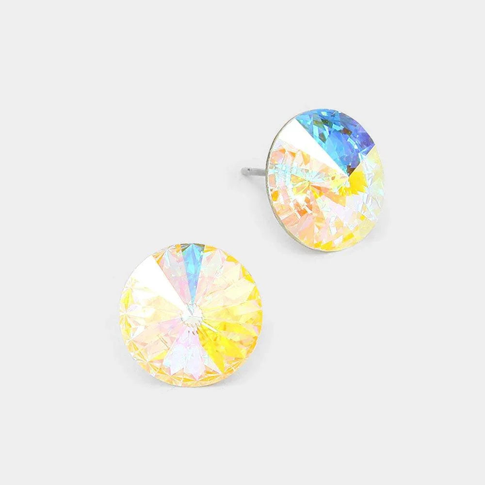 15mm Genuine Crystal Stud Earrings - Jewelry Store by Erik Rayo