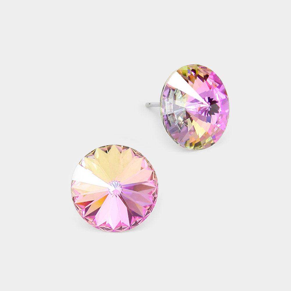 Violet 15mm Genuine Crystal Stud Earrings