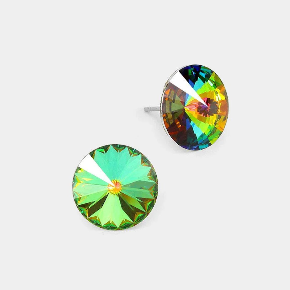 15mm Genuine Crystal Stud Earrings - Jewelry Store by Erik Rayo