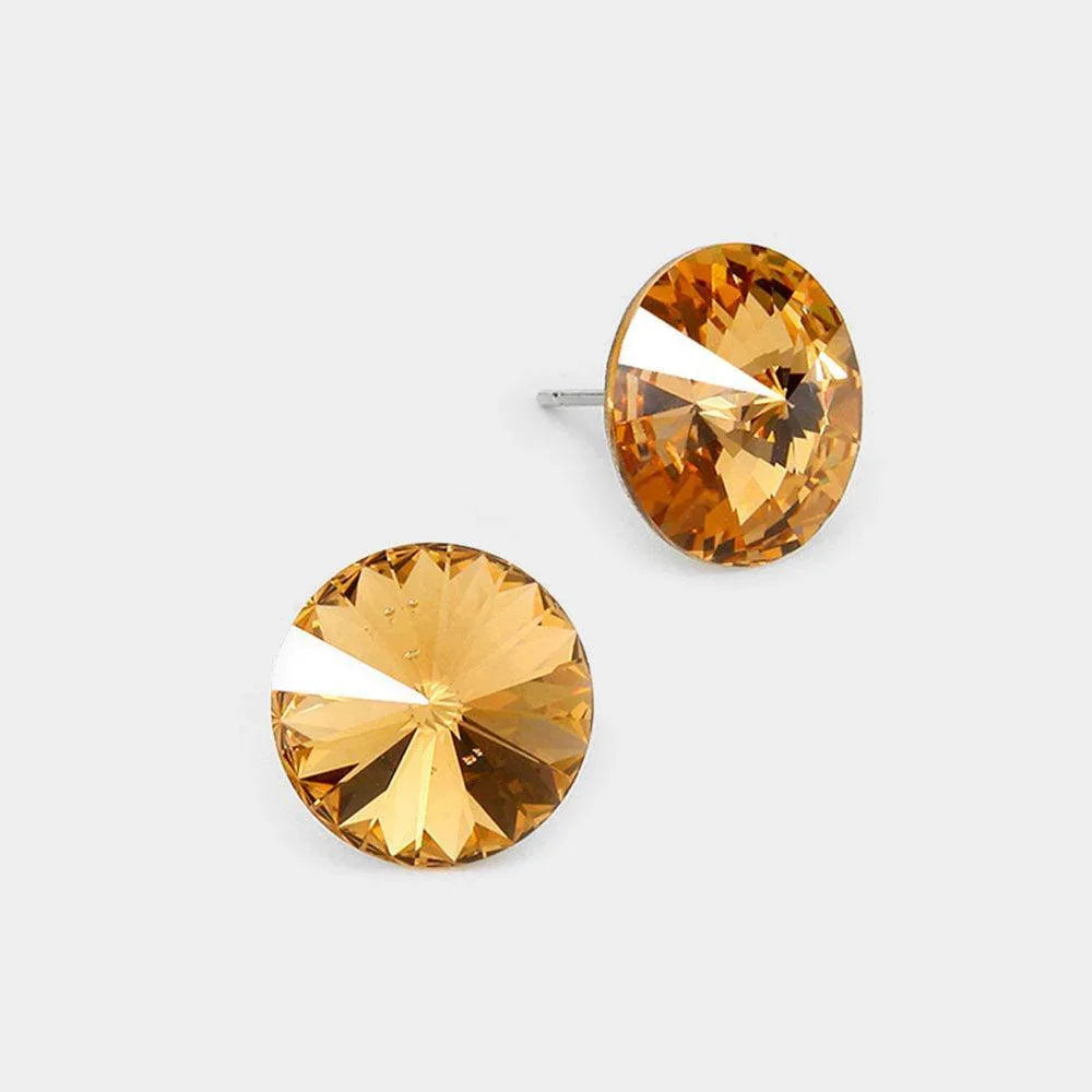 15mm Genuine Crystal Stud Earrings - Jewelry Store by Erik Rayo