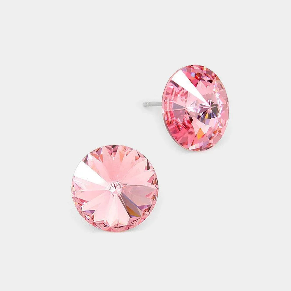 15mm Genuine Crystal Stud Earrings - Jewelry Store by Erik Rayo